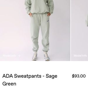 Adanola Sage Green sweatpants and half zip